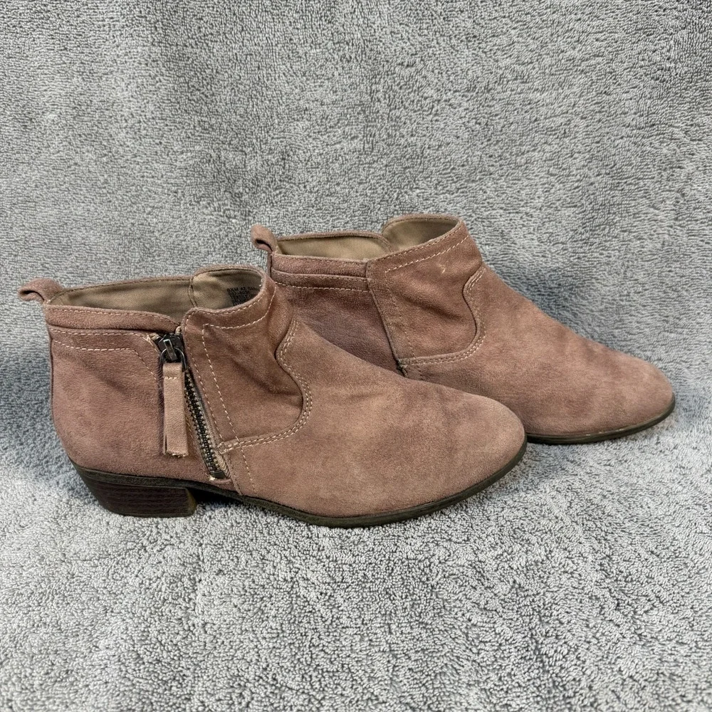 Arizona Garrity Ankle Boots‎ Womens Sz 8.5 Brown Suede Block Heels Comfront